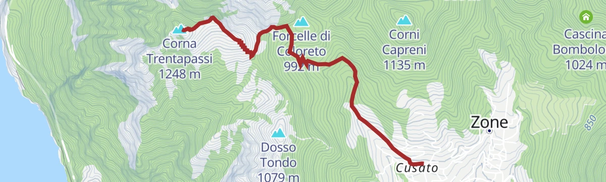 Route map: Trekking da Zone alla Corna Trentapassi
